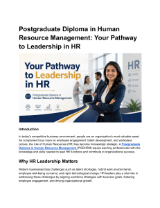 Postgraduate Diploma in Human Resource Management: Leadership Pathway