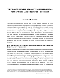 Why Governmental Accounting & Financial Reporting Should Be Different