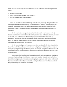 School Strategies for Reducing Student Exam Stress