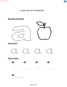 Language Activities PP1: Letter Recognition Worksheets