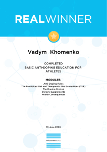 Anti-Doping Education Certificate for Athletes