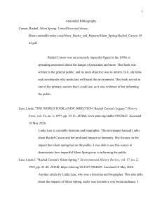 Annotated Bibliography: Rachel Carson's Silent Spring