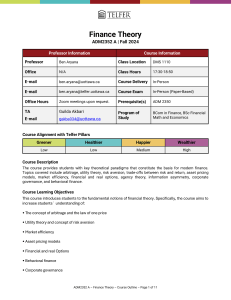 Finance Theory Course Outline ADM2352 A