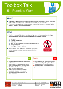 Toolbox Talk 51: Permit to Work Safety