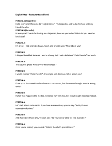English Bites: Restaurants and Food Dialogue