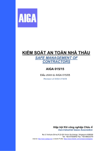 Safe Management of Contractors - AIGA 015/15