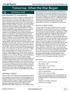 Tomorrow, When the War Began LitCharts Guide