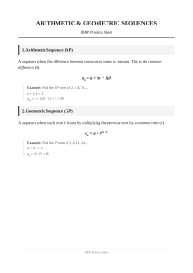IBDP Arithmetic & Geometric Sequences Practice Sheet