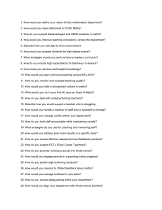 Head of Maths Interview Questions Guide