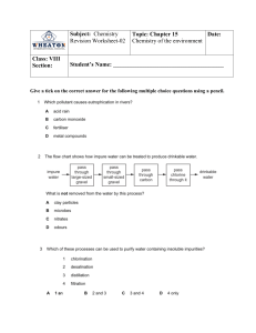 Class 8 Chemistry Revision Worksheet: Environment Chemistry