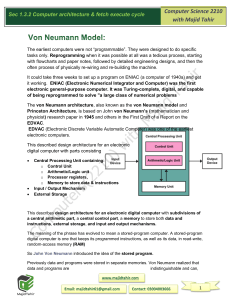 Von Neumann Architecture & Fetch-Execute Cycle