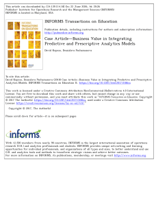 Business Value in Integrating Predictive and Prescriptive Analytics Models