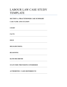 Labour Law Case Study Template