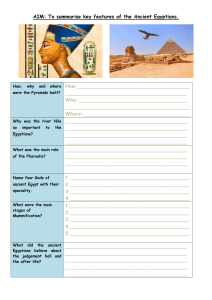 Ancient Egyptians Worksheet: Key Features & Questions