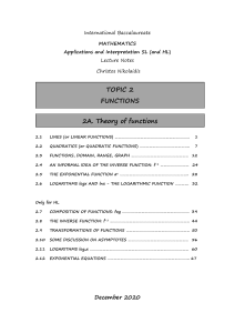 IB Math Functions Lecture Notes SL HL