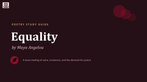 Maya Angelou 'Equality' Poetry Study Guide