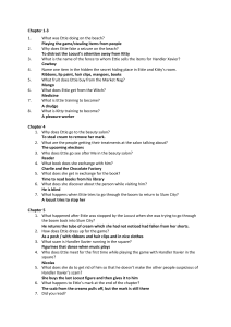 Chapter 1-5 Comprehension Questions for Fiction Novel