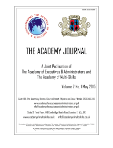The Academy Journal: Strategic Change & Leadership