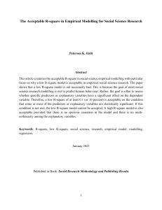Acceptable R-square in Social Science Empirical Modeling