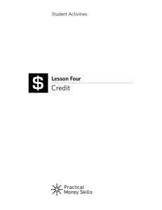 Lesson 4: Credit Student Activities Workbook