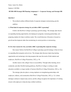 Strategic HR Planning Assignment 1: Corporate Strategy