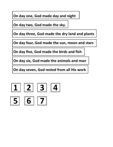 Seven Days of Creation Worksheet
