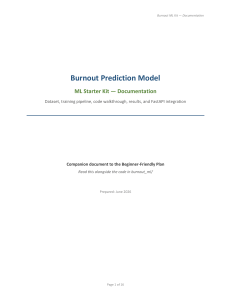 Burnout Prediction Model ML Starter Kit Documentation