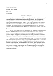 Operations Management Class Participation Paper