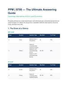 Cambridge AS & A Level Economics Answering Guide