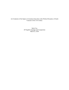 Armenian Genocide Impact on South Caucasus Politics