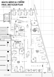 Plan Podłogowy 3. Piętra Centrum Medycznego Malta