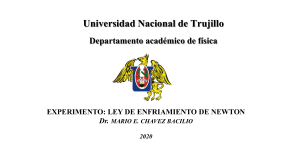 Experimento: Ley de Enfriamiento de Newton - Gu&iacute;a de Laboratorio