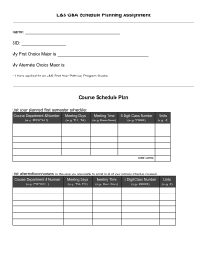L&S GBA Schedule Planning Assignment