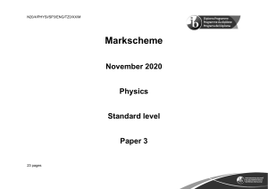 Ocena IB Fizyka SL Paper 3 Listopad 2020