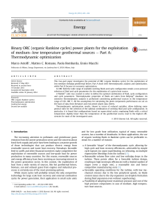 Thermodynamic Optimization of Binary ORC for Geothermal Sources