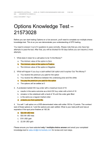 Options Knowledge Test for CFD Trading