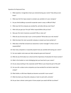 Career Interview Questions for Raymund Chua