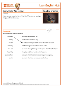 Harry Potter Film Review Reading Practice
