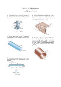 Solid Mechanics Homework Problem Set #01: Shear Forces
