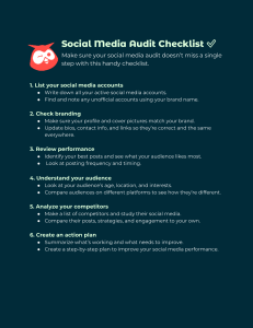 Social Media Audit Checklist