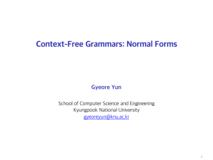 Context-Free Grammars: Normal Forms