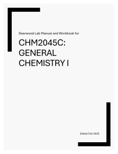 CHM2045C General Chemistry I Lab Manual