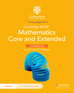 Cambridge IGCSE Mathematics Core & Extended Coursebook