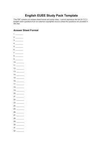 English EUEE Study Pack Template