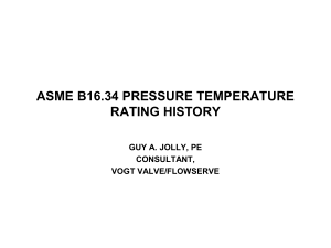 ASME B16.34 Pressure-Temperature Rating History