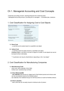 Managerial Accounting & Cost Concepts Chapter 1