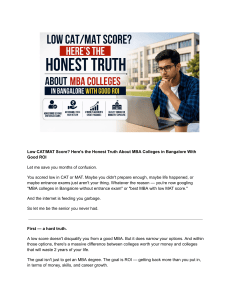 Low CAT/MAT Score? Honest Truth About Bangalore MBA Colleges with Good ROI