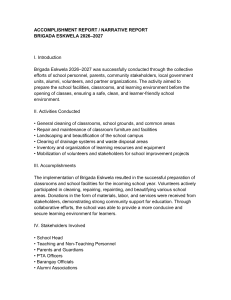 Brigada Eskwela 2026-2027 Accomplishment Report