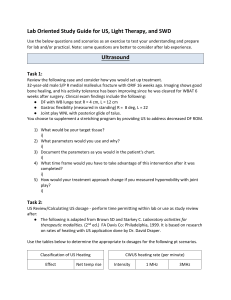 Lab Study Guide: Ultrasound, Light Therapy, SWD