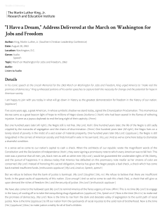 I Have a Dream Speech Transcript - MLK March on Washington